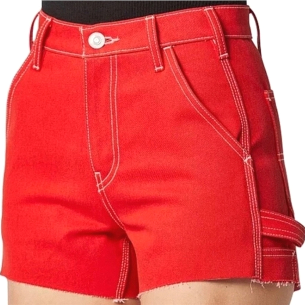 HUDSON JEANS Red Casper Carpenter Shorts 100% Cotton Premium Denim Shorts NWT